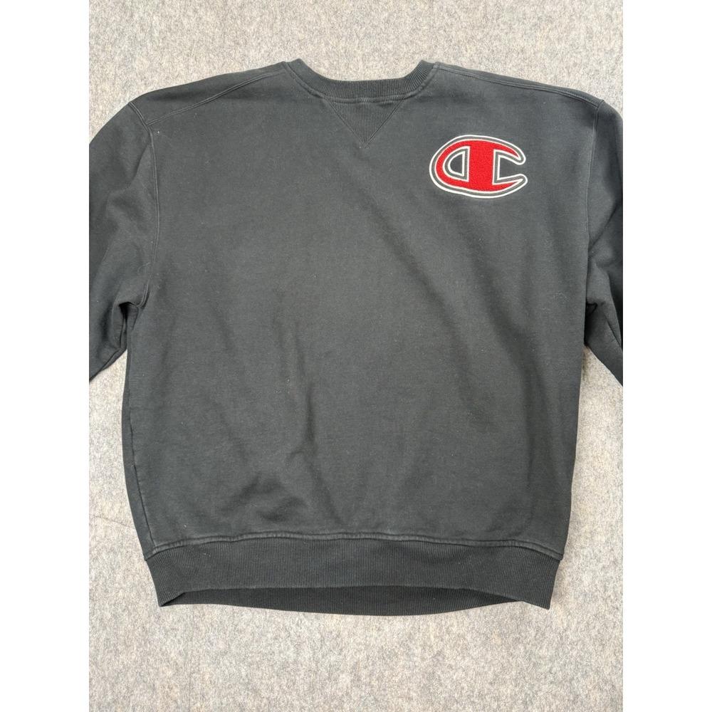 Vintage Champion Sweatshirt‎ Black Red Logo Pullover Men's Size XXL
